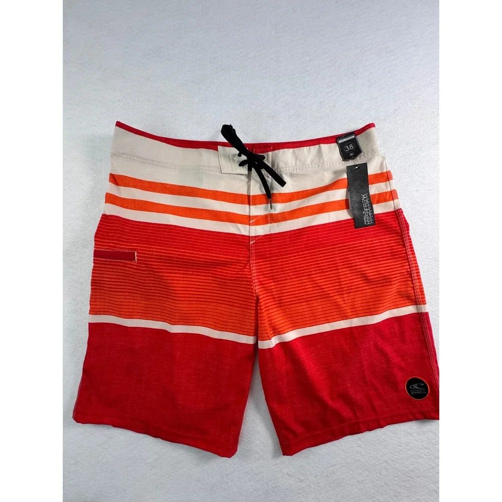 O'Niell NEW Hyperfreak Heist‎ Red Striped Board Shorts Mens 38 15106108-R38